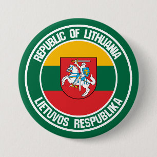 Badge Rond 7,6 Cm Emblème rond lituanien