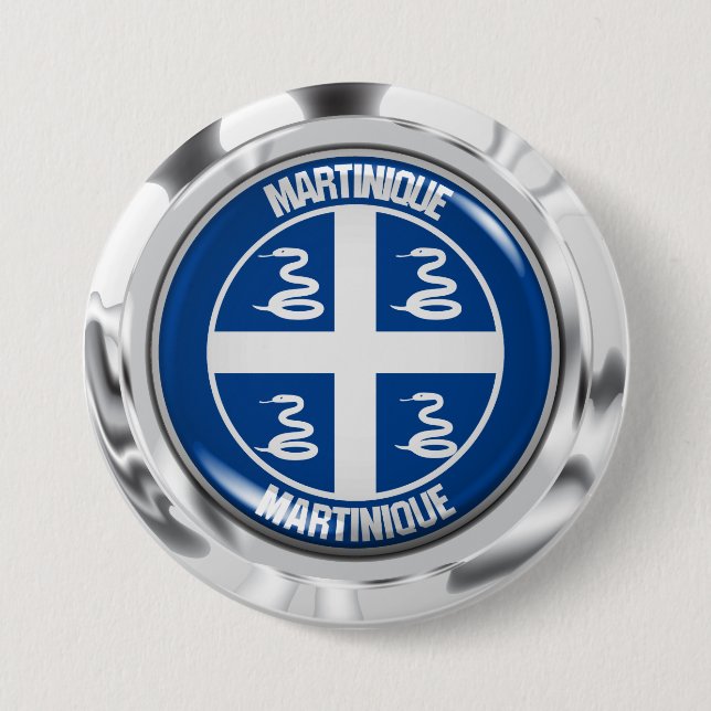 Badge Rond 7,6 Cm Emblème rond martiniquais (Devant)