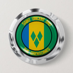 Badge Rond 7,6 Cm Emblème rond Saint-Vincent-et-les Grenadines