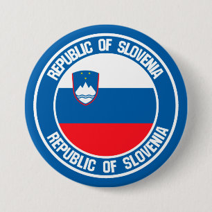 Badge Rond 7,6 Cm Emblème rond Slovénie