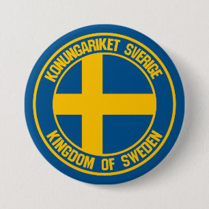 Badge Rond 7,6 Cm Emblème rond Suède