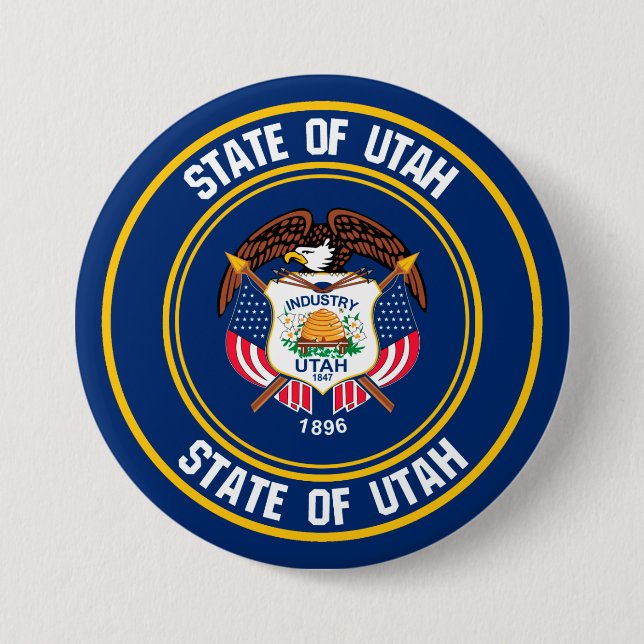 Badge Rond 7,6 Cm Emblème rond Utah (Devant)