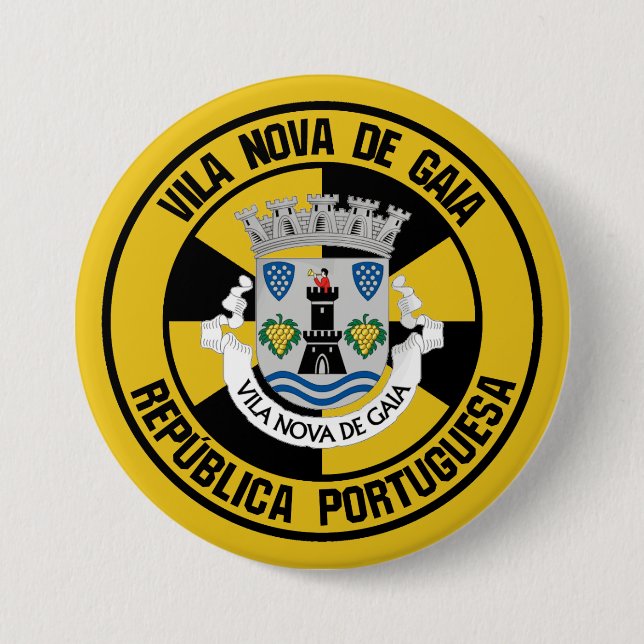 Badge Rond 7,6 Cm Emblème rond Vila Nova de Gaia (Devant)