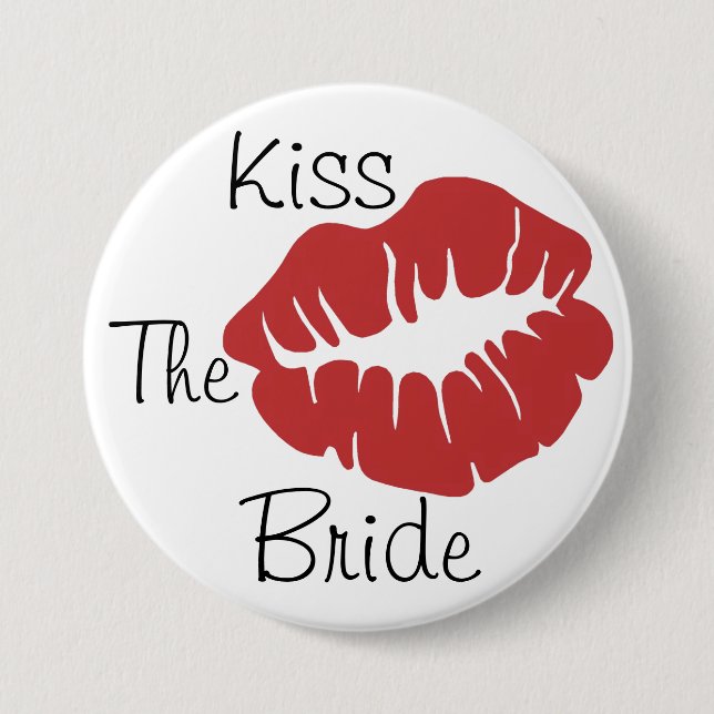Badge Rond 7,6 Cm Embrassez la jeune mariée (Devant)