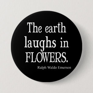Badge Rond 7,6 Cm Emerson vintage que la terre rit dans la citation
