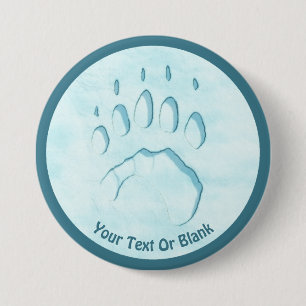 Badge Rond 7,6 Cm Empreinte de patte d'ours polaire