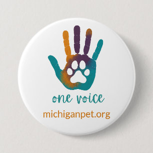 Badge Rond 7,6 Cm Empreinte de patte MPA One Voice dans le bouton d'