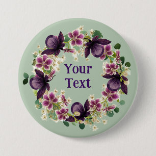 Badge Rond 7,6 Cm Enchanter l'énoncé de l'ordinateur portable à fleu