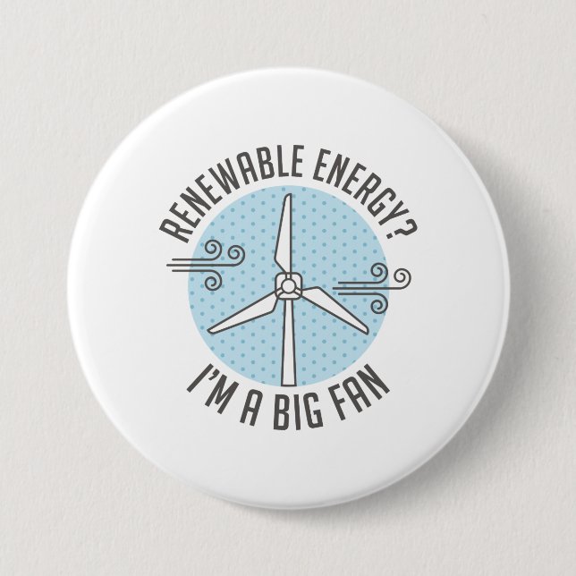 Badge Rond 7,6 Cm Énergie renouvelable (Devant)