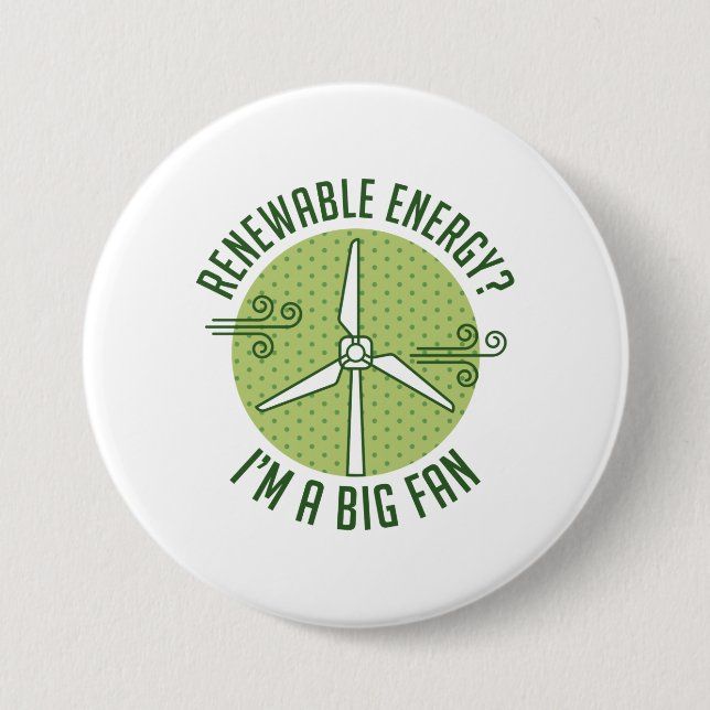Badge Rond 7,6 Cm Énergie renouvelable (Devant)