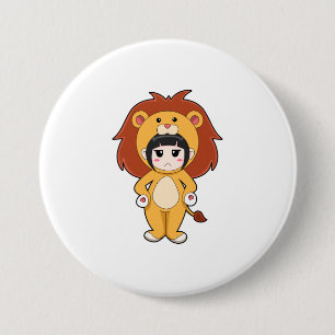 Badge Rond 7,6 Cm Enfant avec costume de lion