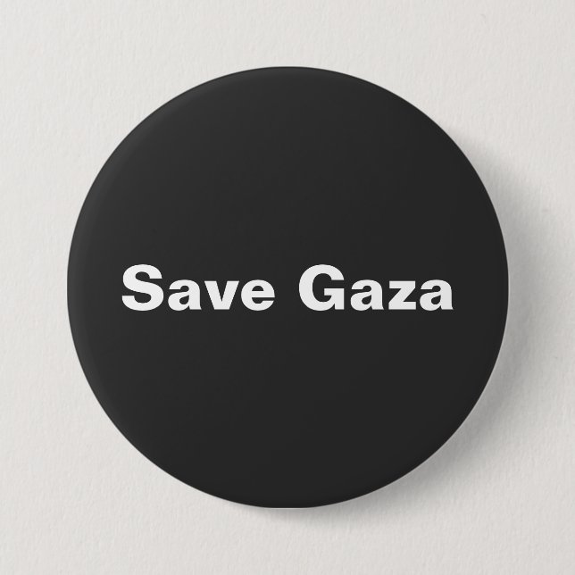 Badge Rond 7,6 Cm Enregistrer Gaza Texte Simple Soutenir Gaza (Devant)