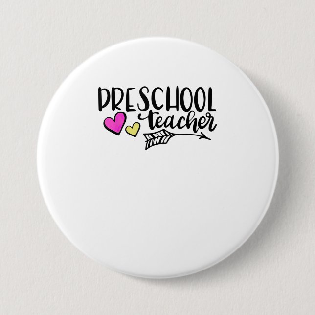 Badge Rond 7,6 Cm Enseignant préscolaire TShirt (Devant)