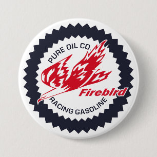 Badge Rond 7,6 Cm Enseigne ancienne Pure Firebird Racing Gasoline