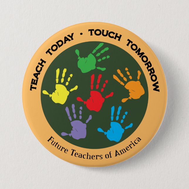 Badge Rond 7,6 Cm Enseignez aujourd'hui - le contact demain (Devant)