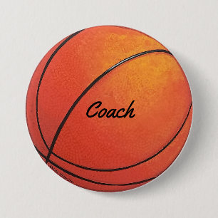 Badge Rond 7,6 Cm Entraîneur de Basketball