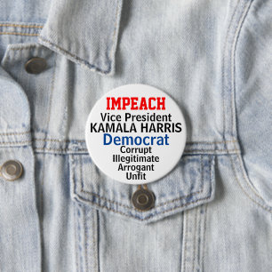 Badge Rond 7,6 Cm Entraver le VP démocrate Harris