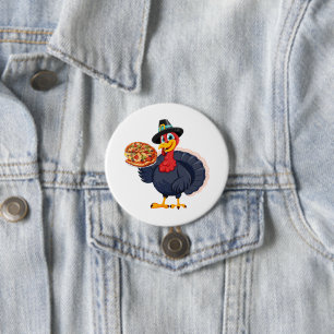 Badge Rond 7,6 Cm Épargnez une dinde, mangez une pizza drôle de Than