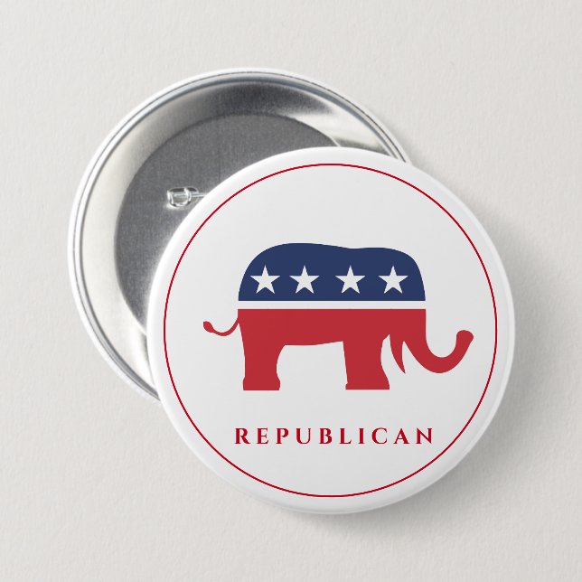Badge Rond 7,6 Cm Épingle à boutons républicain (Devant & derrière)