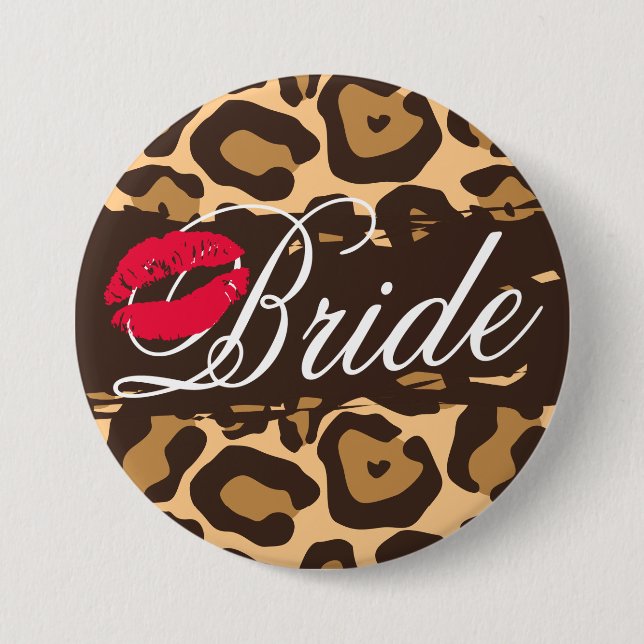 Badge Rond 7,6 Cm Épingle Bouton Empreinte de léopard classique (Devant)