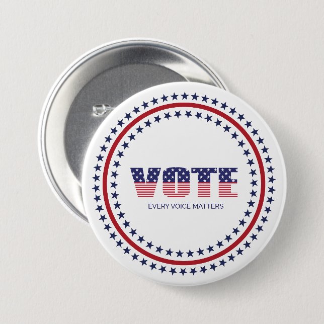 Badge Rond 7,6 Cm Épingle du bouton de vote (Devant & derrière)