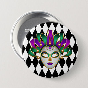 Badge Rond 7,6 Cm Épingle du bouton Mardi Gras