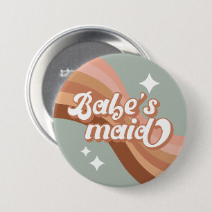 Badge Rond 7,6 Cm Épinglette Demoiselle d'Honneur Retro Babesmaid