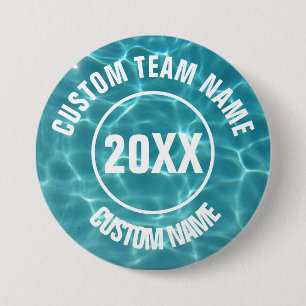 Badge Rond 7,6 Cm Équipe de natation personnalisée