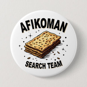 Badge Rond 7,6 Cm Équipe de recherche Afikoman Hanoukka Jewish Food
