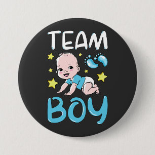 Badge Rond 7,6 Cm Équipe de révélation de genre Boy Party Set Round