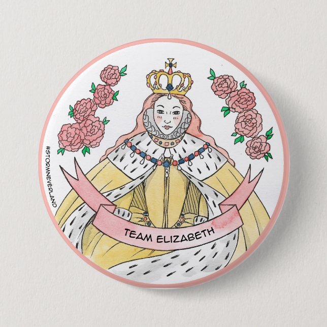 Badge Rond 7,6 Cm Équipe Elizabeth (Devant)