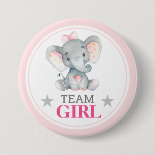 Badge Rond 7,6 Cm Équipe Fille Vote Révélation du Sexe du Bébé Sprin