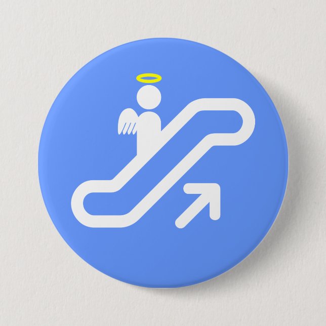 Badge Rond 7,6 Cm Escalator au ciel ! (Devant)