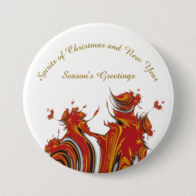BADGE ROND 7,6 CM ESPRITS DE NOËL ET NOUVELLE ANNÉE (Devant)