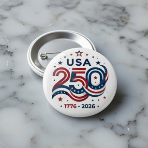 Badge Rond 7,6 Cm États-Unis 250e 1776-2026