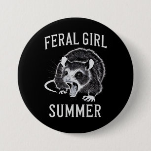Badge Rond 7,6 Cm Été de fille sauvage Opossum Vintage