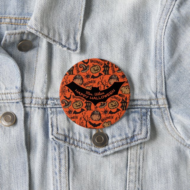 Badge Rond 7,6 Cm Étiquette heureuse de nom de monogramme de (En situation)