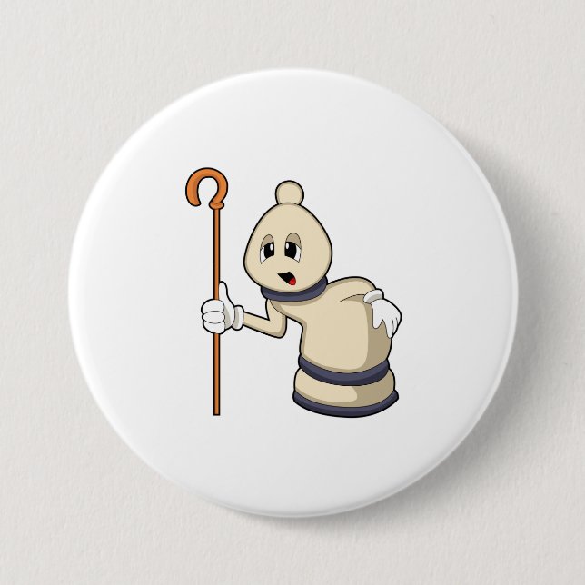 Badge Rond 7,6 Cm Évêque aux échecs (Devant)