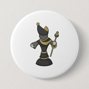 Badge Rond 7,6 Cm Évêque Échecs Équipe Échecs