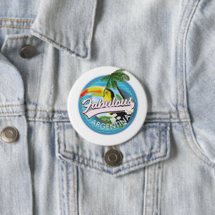 Badge Rond 7,6 Cm explorer le logo fabuleux de l'Argentine