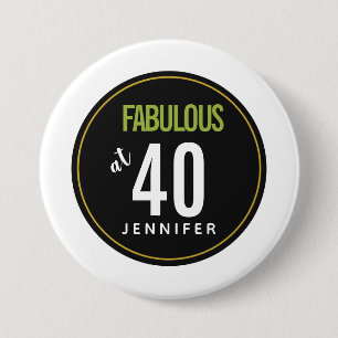 Badge Rond 7,6 Cm Fabuleux à 40 modèle vert