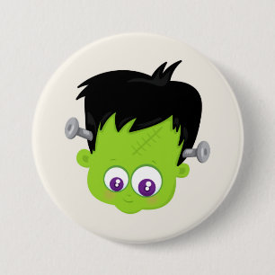 Badge Rond 7,6 Cm Face du Monstre du Vert tendre Frankenstein Hallow