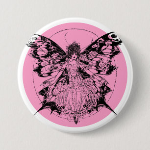 Badge Rond 7,6 Cm Fée