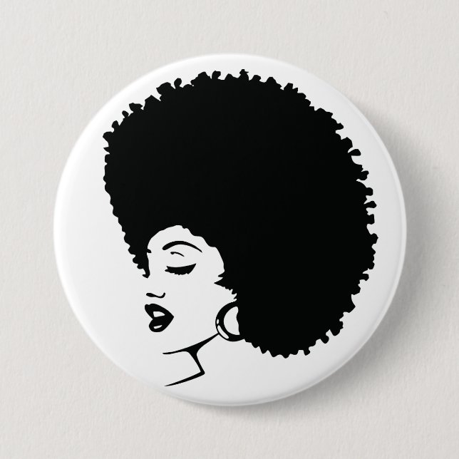 Badge Rond 7,6 Cm Femme Black Power (Devant)