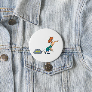 Badge Rond 7,6 Cm Femme drôle portant des bagages émotionnels