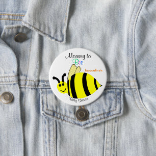 Badge Rond 7,6 Cm Fête de Bébé Maman à l'abeille Mignonne Abeille Bo