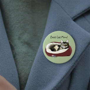 Badge Rond 7,6 Cm Fête des mères de chat