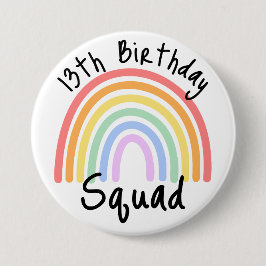 Badge Rond 7,6 Cm Fête, Entièrement Personnalisable, Rainbow Birthda
