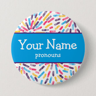Badge Rond 7,6 Cm Feu d'artifice Polyamory Fierté Drapeau Pronouns N