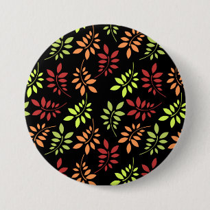 Badge Rond 7,6 Cm Feuilles d'automne colorées dans les tons chauds b